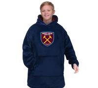West Ham United FC Boy's Kids Fleece Oversized Hoodie Blanket in Navy | Size: 5-10 Years West Ham United FC Navy 5-10 Years