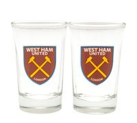 West Ham United Fc Crest Shot Gl Set (Pack Of 2) Clear (One Size)