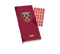 WEST HAM UNITED FC DIARY 2026 SLIM POCKET DIARY CALENDAR WEEK TO VIEW WITH FREE ORGANISING STICKERS INCLUDED