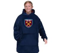 West Ham United FC Kids Oversized Hoodie Blanket - Official Football Gift, Navy, Size 10-14 Years