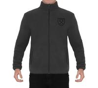 West Ham United FC Men's Official Full Zip Fleece Jacket - Grey, Small