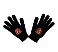 West Ham United FC Mens Official Knitted Football Crest Design Gloves (One Size) (Black)