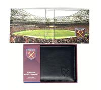 WEST HAM UNITED FC MENS REAL LEATHER STADIUM WALLET HAMMERS MONEY