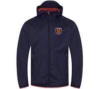 West Ham United FC Mens Shower Jacket Windbreaker Peaked Hood Navy Medium