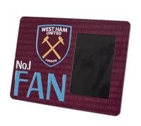 West Ham United FC No. 1 Fan Metal Embossed Photo Frame (One Size) (Claret/Sky Blue/Yellow)