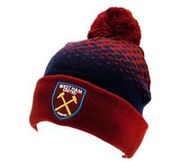 West Ham United FC Official Adults Unisex FD Ski Hat (One Size) (Burgundy/Blue)