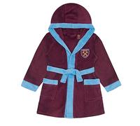 West Ham United FC Official Baby Hooded Fleece Dressing Gown Claret 12-18 Months