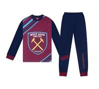 West Ham United FC Official Boys Long Sublimation Pyjamas Navy 9-10 Years