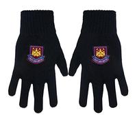 West Ham United FC Official Football Gift Adults Knitted Gloves Black (RRP£9.99)