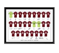 West Ham United FC Signed 2025-26 Signed Team Poster, Autographed By Full Squad, Choose Framed or Print Only (A3, Unframed)