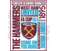 West Ham United FC Word Poster Unframed A2