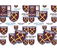 West Ham United Wrapping Paper 2 Sheets 2 Tags, West Ham United Football Gift Wrap (Pack of 2)