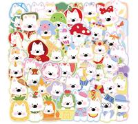 West Highland Dog Stickers 50 Pcs Vinyl Cute Cartoon Animal Stickers for Laptop Skateboard Helmet Phone Computer Water Bottle Car Bike Luggage,Waterproof Kawaii Dog Sticker for Adults Teens