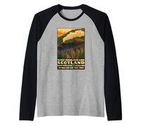 West Highland Line Rail Train Raglan Baseball Tee