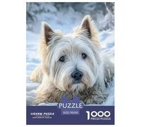 West Highland Terrier 1000 Piece Jigsaws Cute Pet Dog Puzzle - Easy-Grip Decoration for Family Space | 70x50cm/1000pcs