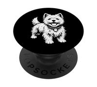 West Highland Terrier Dog Line Art Portrait Graphic PopSockets Adhesive PopGrip