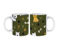 West Highland Terrier Dog Paw White Coffee Mugs Gloss Ceramic Cappuccino Cups with Handle
