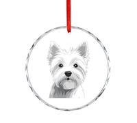 West Highland Terrier Dog Puppy Clear Crystal Hanging Ornaments Pendant Rear View Mirror Accessories