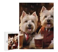 West Highland Terrier Pub Family Jigsaw Puzzle, 500 PCS, for Adults And Families, A Mindful Leisure Activity for Puzzle Lovers, at Home