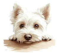West Highland Terrier Vinyl Sticker, Weatherproof, Cover up Mark, Hardwearing & Vibrant, Multi-purpouse Ideal for Door, Phone case, Cups, Wine Glass, Toilet, car All Projects. (West Highland Terrier)