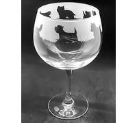 WEST Highland Terrier Westie Frieze - Boxed 70cl Glass Gin Balloon