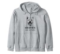 West Highland Terriers Make Me Happy | Funny Westie Dog Fan Zip Hoodie