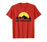 West Highland Way Scotland Hiking Cairngorms Backpacker T-Shirt, Men, Red, X-Large
