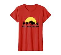 West Highland Way Scotland Hiking Cairngorms Backpacker T-Shirt, Women, Red, X-Large