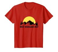 West Highland Way Scotland Hiking Cairngorms Backpacker T-Shirt, Youth, Red, 3T