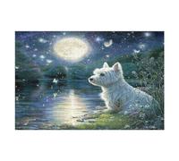 West Highland White Terrier 1000 Pcs Jigsaw Puzzle Bundle Cute Animal Pets Family Puzzle Lovers Fun Family Game Mindful Activity Spring Gift Precision Cut Cardboard 1000 PCS