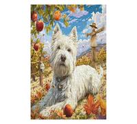 West Highland White Terrier 1000 Pcs Jigsaw Puzzles Cute Animal Pets Puzzles for Adults Teens Fun Family Game Team Building Stress Reducing Autumn Gift Durable Recycled Material 1000 PCS