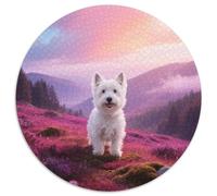 West Highland White Terrier 1000-Piece Circular Puzzle Featuring Pet Dog, Just The Right Level of Challenge, Great for Group Activities 1000pcs (67.5x67.5cm)