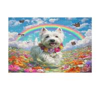 West Highland White Terrier 1000 Piece Jigsaw Puzzle for Adults Cute Animal Pets Home Library Decor Intellectual Challenge Precision Cut for Intellectuals 1000 PCS
