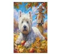 West Highland White Terrier 1000 Piece Jigsaw Puzzle for Adults Cute Animal Pets Jigsaw Weekend Get Together Activity Whimsical Design for Friends Stress Buster 1000 PCS
