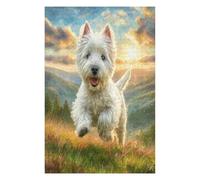West Highland White Terrier 1000 Piece Jigsaw Puzzle for All Ages Cute Animal Pets Idea Spooky Fun High Resolution Print Home Decor Stress Relief 1000 PCS