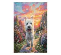 West Highland White Terrier 1000 Piece Jigsaw Puzzle for All Ages Cute Animal Pets Jigsaw Thoughtful Housewarming Gift Family Game Night Vibrant Design Stress Reliever 1000 PCS