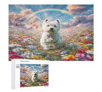 West Highland White Terrier 1000 Piece Jigsaw Puzzles Adults Kids Cute Animal Pets Jigsaws Post-Work Relaxation Tool Challenging Friends Family Decor 1000 PCS