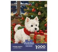West Highland White Terrier 1000 Piece Jigsaw Puzzles for Adults Challenge High Difficulty Christmas for Pet Dogs Home Decoration Premium Box Packaging 70x50cm/1000pcs