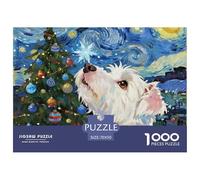 West Highland White Terrier 1000 Piece Jigsaw Puzzles for Adults Challenging Games Christmas for Pet Dogs Home Decors Family Puzzle Game Birthday Gifts 70x50cm/1000pcs