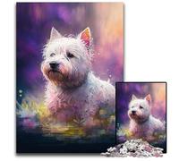 West Highland White Terrier 1000 Piece Jigsaw Puzzles for Adults Impossible Jigsaw Puzzles for Adults Family Activity, DIY Home Decor, 50x75CM/19.68x29.52inch