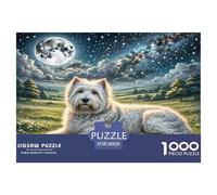 West Highland White Terrier 1000 Piece Jigsaw Puzzles Fun Challenging Modern Pet Dog Educational Game for The Whole Gifts for Adults And Kids Age 38x26cm/1000pcs