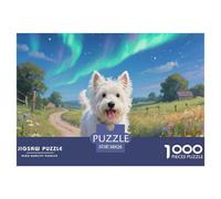 West Highland White Terrier 1000 Piece Jigsaw Puzzles Fun Challenging Modern Pet Dog Puzzles Game for The Whole Gifts for Women Men 38x26cm/1000pcs