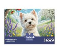 West Highland White Terrier 1000 Piece Puzzle Beautiful Decoration Puzzle Pet Dog Challenging Puzzles Fun Present & Activity for Home38x26cm/1000pcs