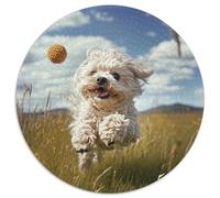 West Highland White Terrier 1000 Piece Round Jigsaw Puzzle for Adults And Kids Geometric Smooth Edging Difficult Near Impossible Style-13