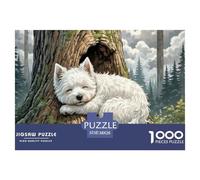 West Highland White Terrier 1000 Pieces for Adults Jigsaw Puzzles Beautiful Decoration Puzzle Pet Dog Colourful,Fun,Challenging And Brainteasing Adults Jigsaw Puzzle Gifts for Men38x26cm/1000pcs