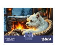 West Highland White Terrier 1000 Pieces Jigsaw Puzzles Age 12+ for Adults Pet Dog Fun Challenging Brainteasing Colourful Home Decoration 70x50cm/1000pcs