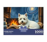 West Highland White Terrier 1000 Pieces Jigsaw Puzzles For Adults And Kids Pet Dog Fun Challenging Brainteasing Colourful 100% Recycled Cardboard 38x26cm/1000pcs