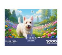 West Highland White Terrier 1000 Pieces Jigsaw Puzzles For Adults Educational Games Stress Relieving Entertainment Cultivate The Spirit of Teamwork for Men, Women, Elders, Seniors 38x26cm/1000pcs