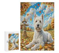 West Highland White Terrier 1000Pc Jigsaw Puzzles Adults Children Jigsaws Post-Retirement Leisure Challenging Puzzle Great Gift Seniors Stress Reliever 300 PCS