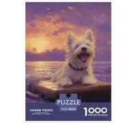 West Highland White Terrier 1000pcs Animation Paper Jigsaw Puzzle Challenging & Brainteasing Beautiful Decoration for Adults And Kids 38x26cm/1000pcs